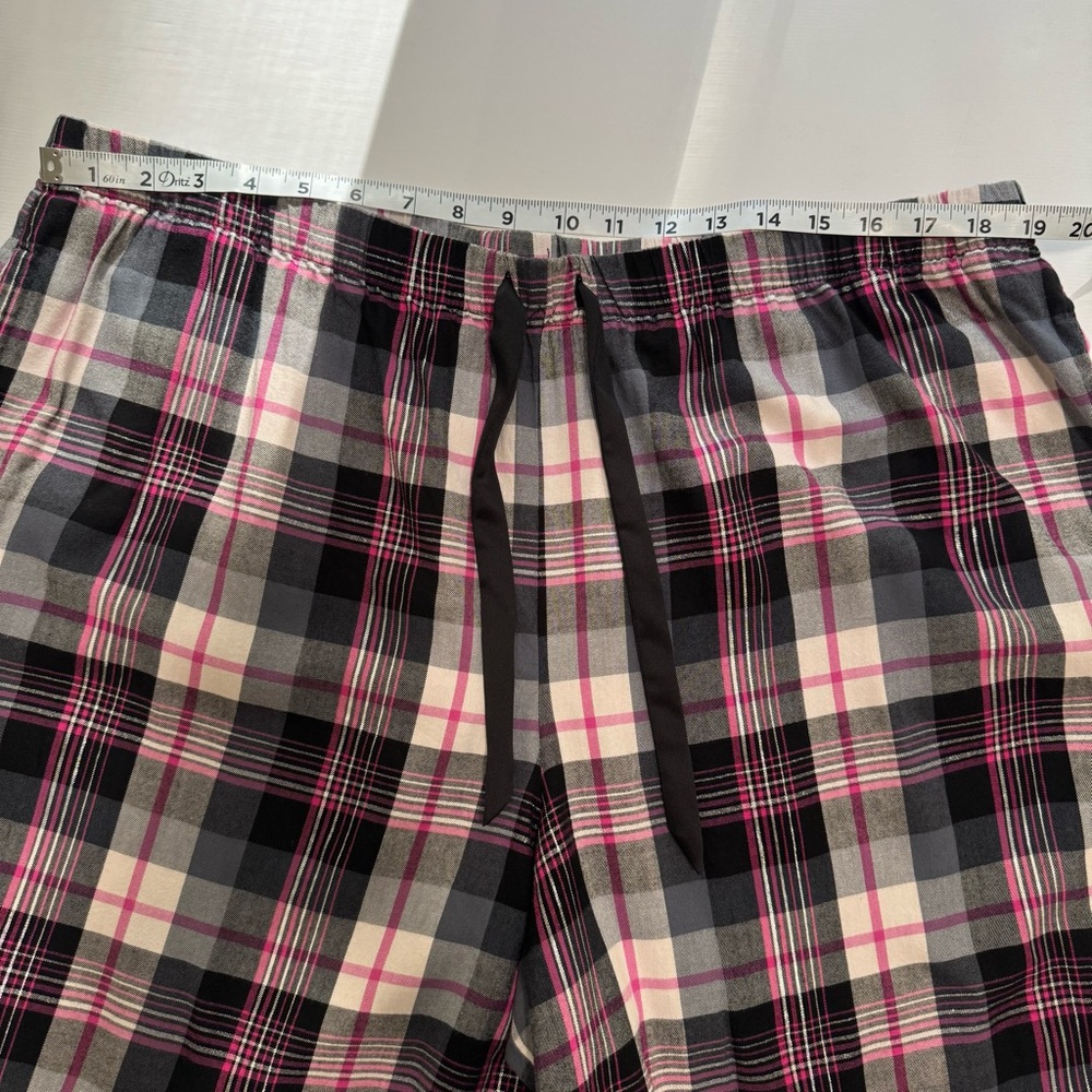 Victoria's Secret Plaid Lightweight Flannel Pajama Pants Black Pink White XXL - Picture 11 of 15